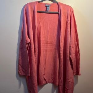 Catherines Coral Open Front Cardigan